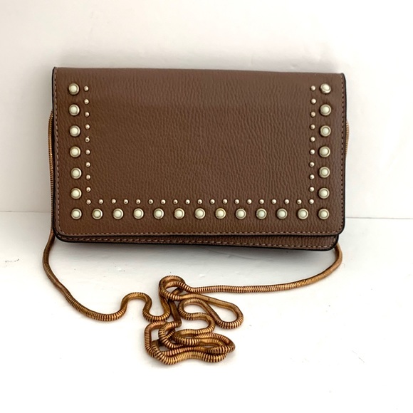 TopShop minimalist Crossbody Bag Tan GUC 🎈🎈 - Picture 2 of 11